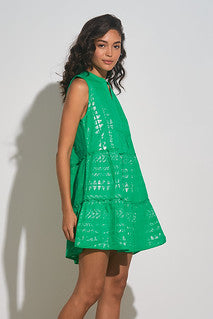 Elan Arrow Print Dress (Black/Silver or Bright Green/Silver)