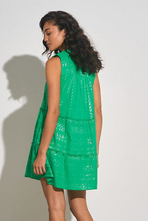Elan Arrow Print Dress (Black/Silver or Bright Green/Silver)