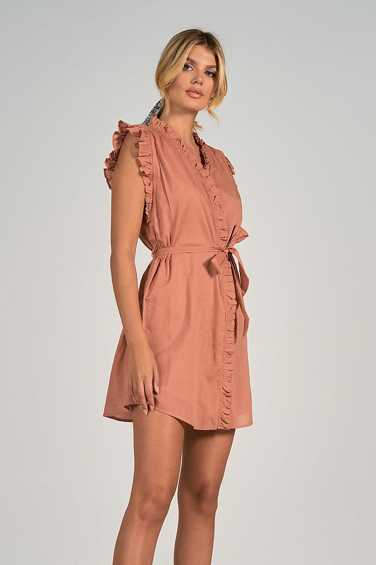 Elan Ruffle Sleeve Dress