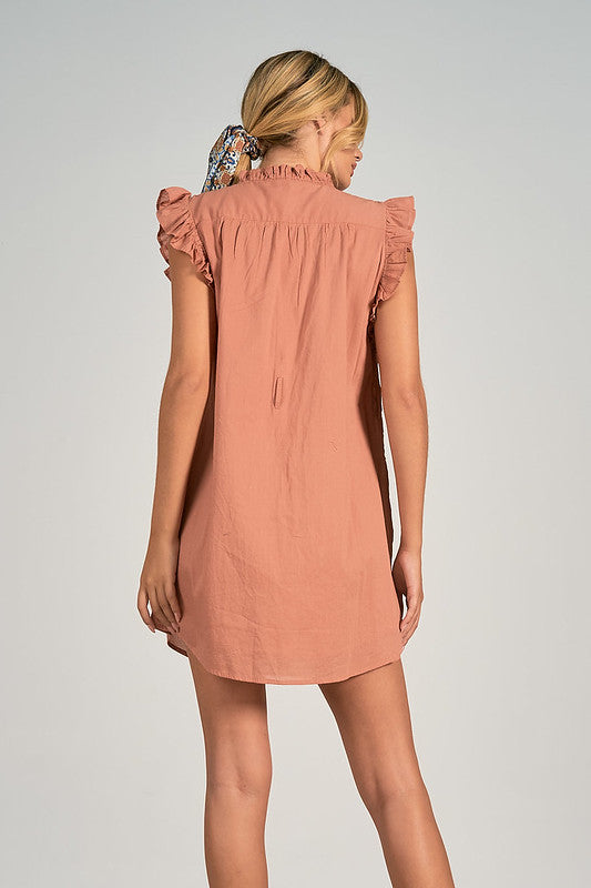 Elan Ruffle Sleeve Dress