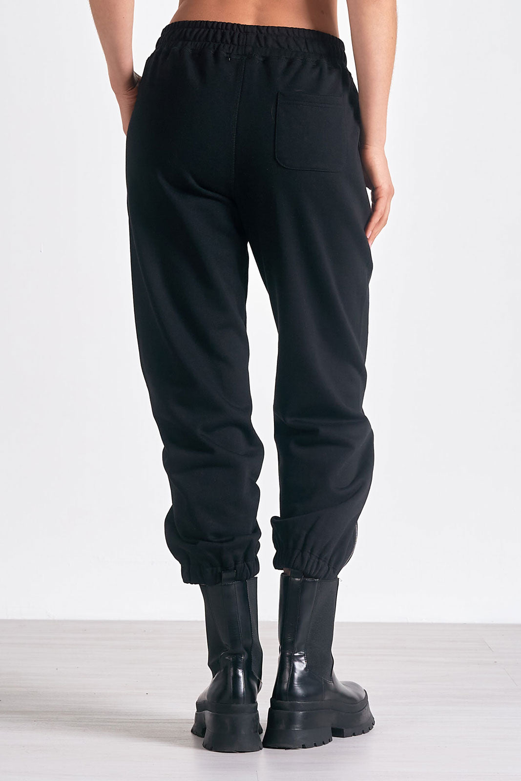 Elan Heather Jogger Zipper (Grey and Black)