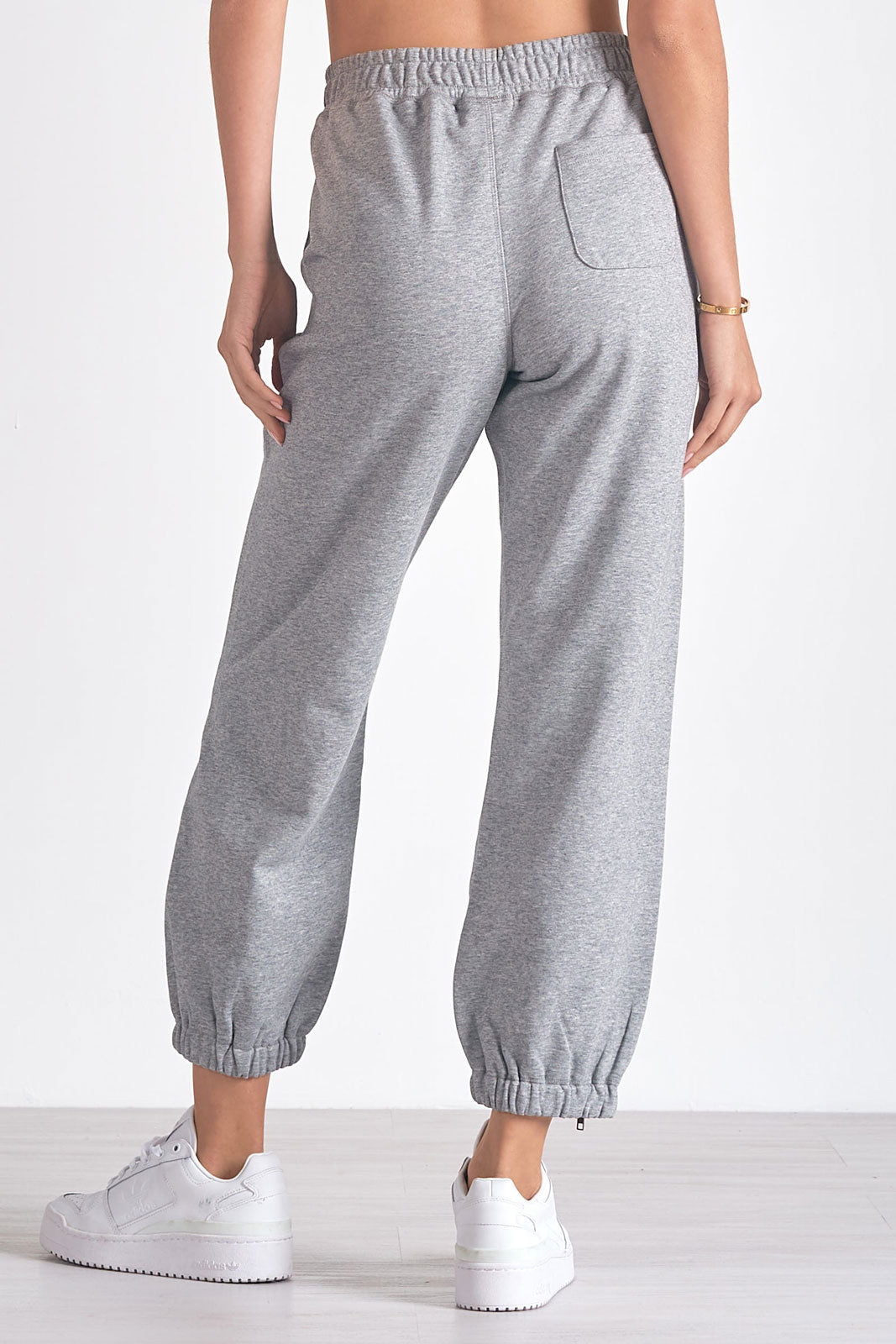 Elan Heather Jogger Zipper (Grey and Black)