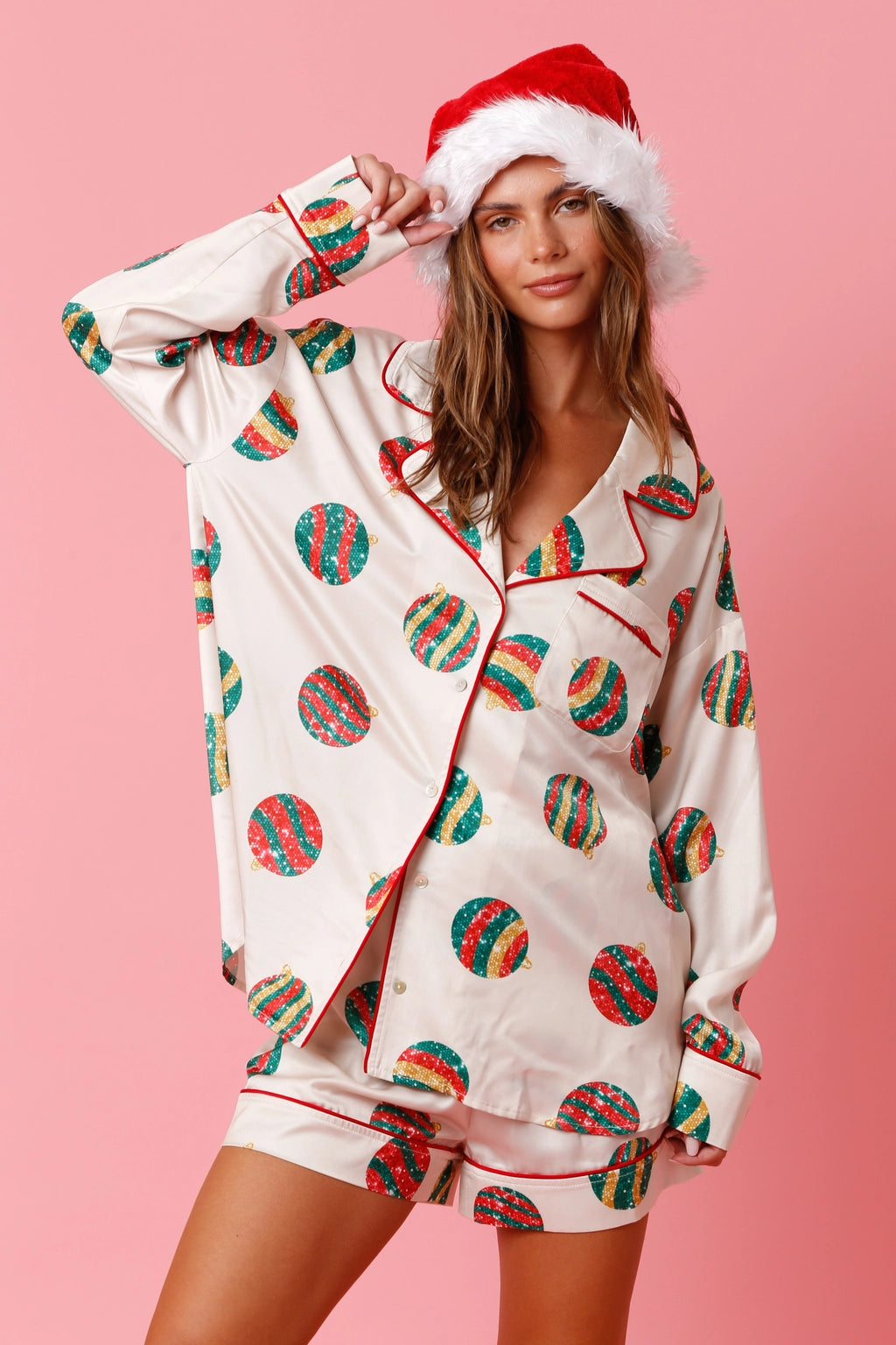 Peach Love: Christmas Ornament - Pajama Set